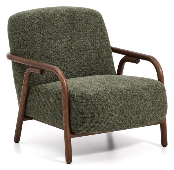 Tmavě zelené žinylkové křeslo Sylo – Kave Home