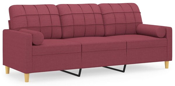 3místná pohovka s polštáři vínová 180 cm textil 3200796