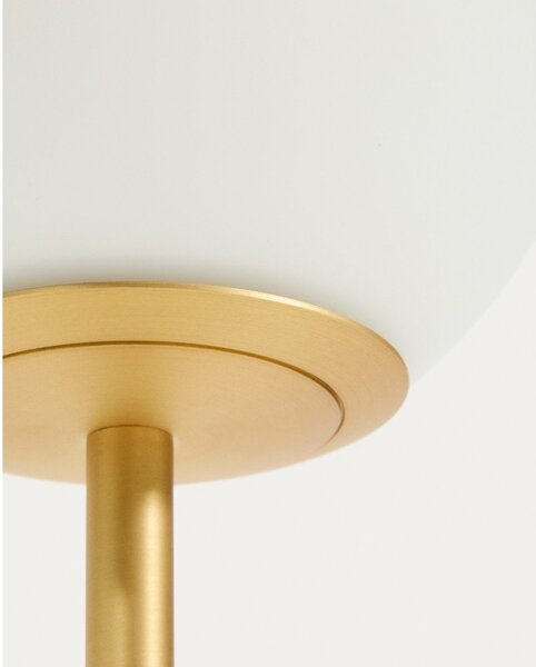 Bílá/ve zlaté barvě stolní lampa se skleněným stínidlem (výška 35 cm) Brisia – Kave Home