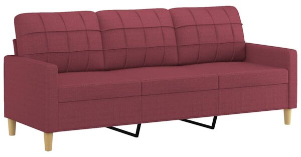3místná pohovka s polštáři vínová 180 cm textil 3200796