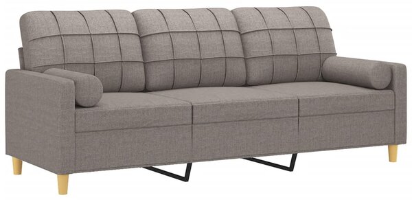 3místná pohovka s polštáři taupe 180 cm textil 3200797
