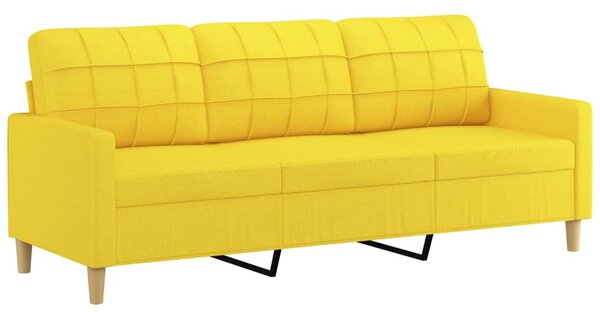 3místná pohovka s polštáři světle žlutá 180 cm textil 3200795