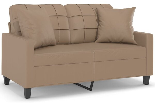 2místná pohovka s polštáři cappuccino 120 cm umělá kůže 3200802