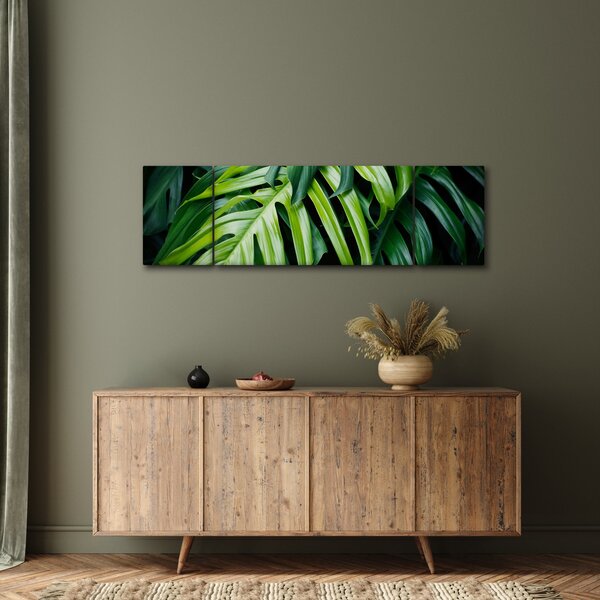 Obraz - Tropické listy (170x50 cm)