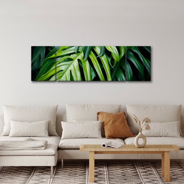 Obraz - Tropické listy (170x50 cm)