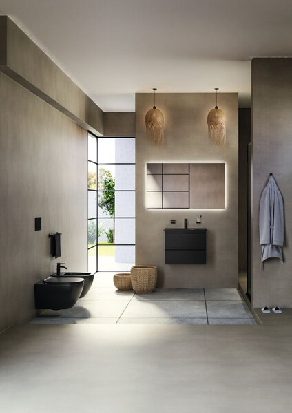 Ideal Standard Tesi - SET Závěsné WC s AQUABLADE® + sedátko ultra ploché Soft-Close, hedvábná černá T3546V3
