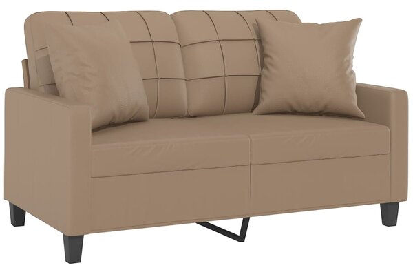 2místná pohovka s polštáři cappuccino 120 cm umělá kůže 3200802
