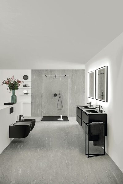 Ideal Standard Tesi - SET Závěsné WC s AQUABLADE® + sedátko ultra ploché Soft-Close, hedvábná černá T3546V3