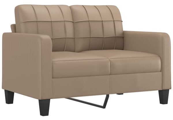 2místná pohovka s polštáři cappuccino 120 cm umělá kůže 3200802