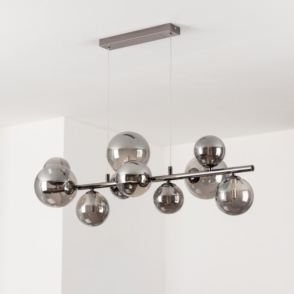 Brilagi - LED Lustr na lanku MILLA 10xG9/3W/230V černý chrom/kouřová