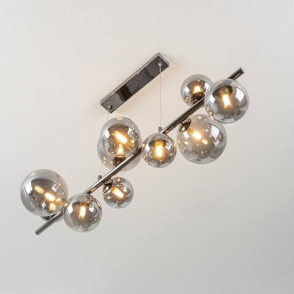Brilagi - LED Lustr na lanku MILLA 10xG9/3W/230V černý chrom/kouřová