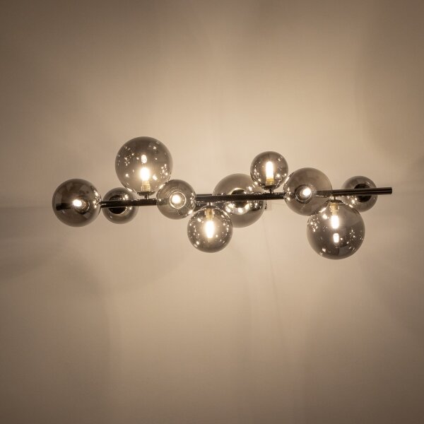 Brilagi - LED Lustr na lanku MILLA 10xG9/3W/230V černý chrom/kouřová