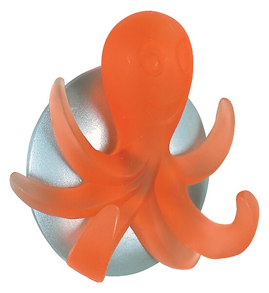 Spirella dětský háček OCTOPUS, chobotnice, oranžový, polyresin, samolepící, 60 x 65 mm