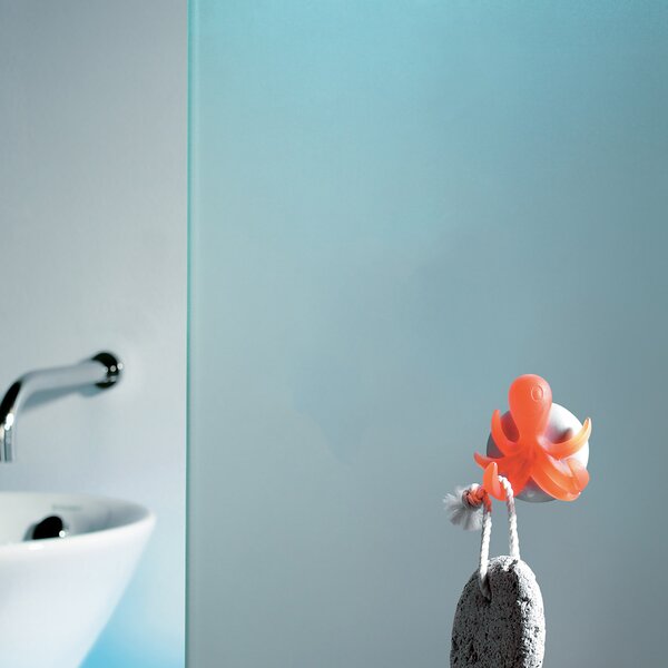 Spirella dětský háček OCTOPUS, chobotnice, oranžový, polyresin, samolepící, 60 x 65 mm
