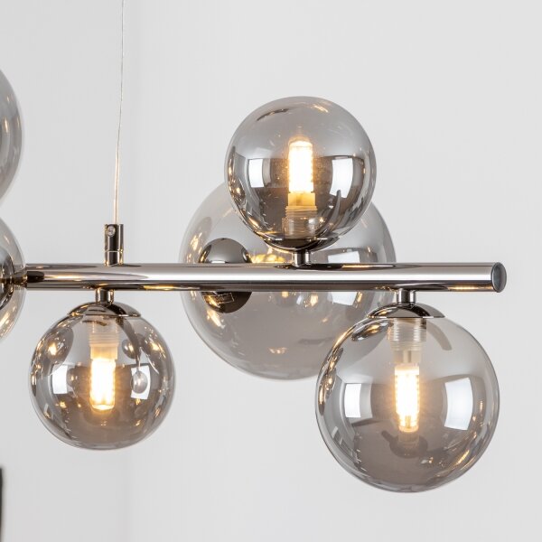 Brilagi - LED Lustr na lanku MILLA 10xG9/3W/230V černý chrom/kouřová