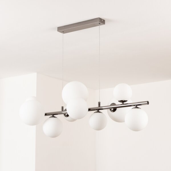 Brilagi - LED Lustr na lanku MILLA 10xG9/3W/230V černý chrom/bílá