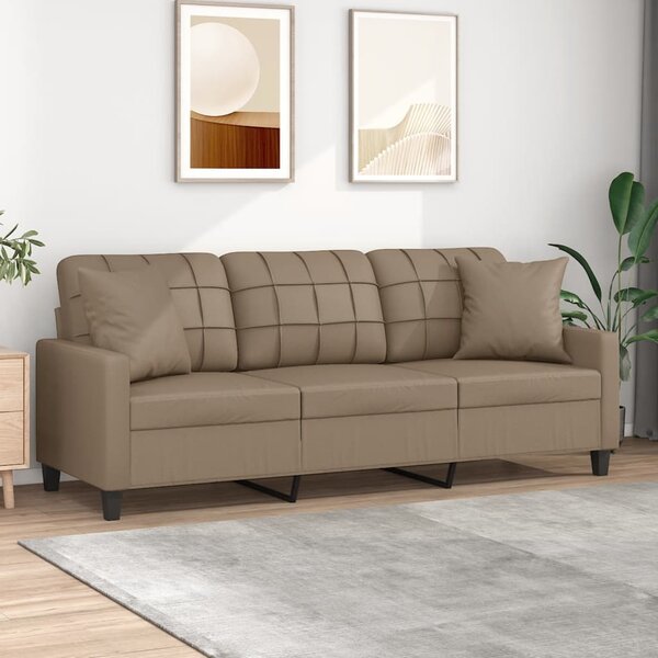 3místná pohovka s polštáři cappuccino 180 cm umělá kůže 3200812