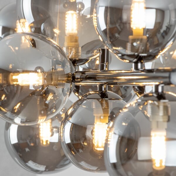 Brilagi - LED Lustr na lanku MILLA 10xG9/3W/230V černý chrom/kouřová