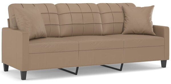 3místná pohovka s polštáři cappuccino 180 cm umělá kůže 3200812