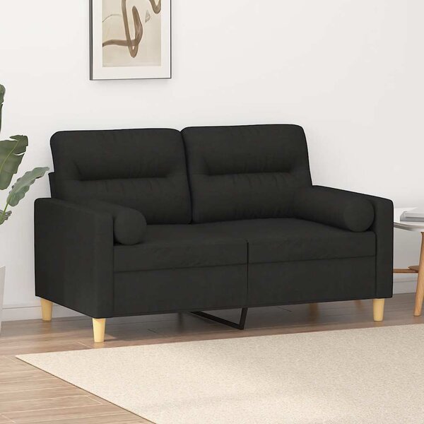 2místná pohovka s polštáři černá 120 cm textil 3200817