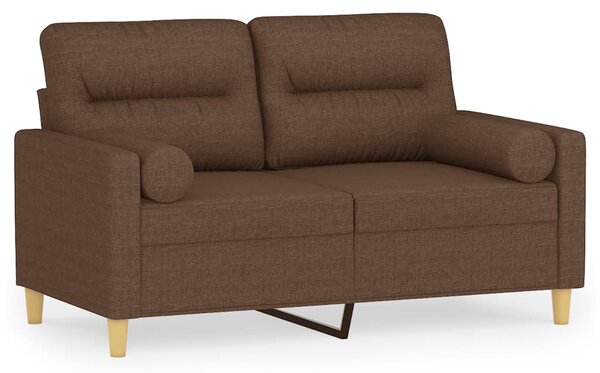 2místná pohovka s polštáři hnědá 120 cm textil 3200816