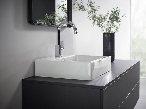 Hansgrohe Vernis Shape Páková umyvadlová baterie s otočným výtokem a odtokovou soupravou s táhlem, chrom 71564000