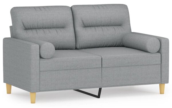 2místná pohovka s polštáři světle šedá 120 cm textil 3200813