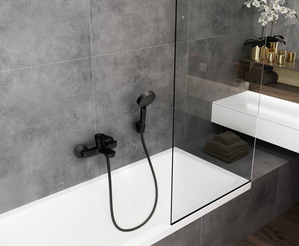 Hansgrohe Vernis Blend Páková vanová baterie na stěnu, matná černá 71440670
