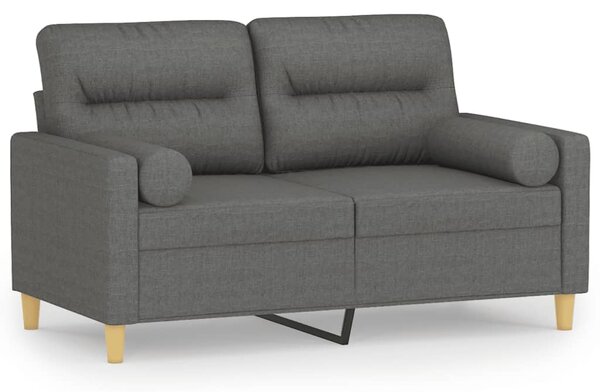 2místná pohovka s polštáři tmavě šedá 120 cm textil 3200814