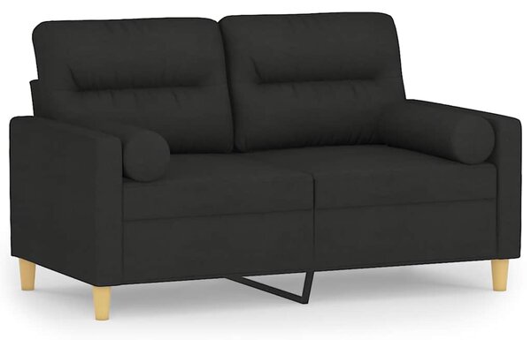 2místná pohovka s polštáři černá 120 cm textil 3200817
