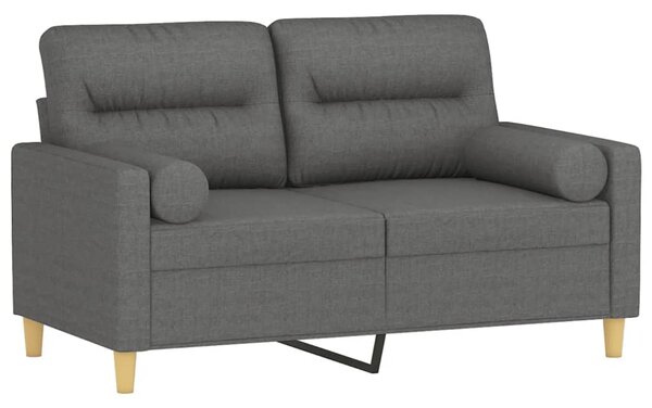 2místná pohovka s polštáři tmavě šedá 120 cm textil 3200814