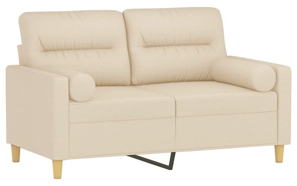 2místná pohovka s polštáři krémová 120 cm textil 3200815