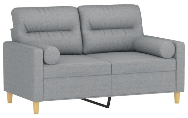 2místná pohovka s polštáři světle šedá 120 cm textil 3200813