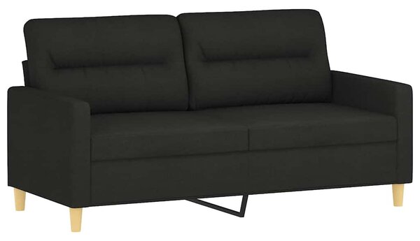 2místná pohovka s polštáři černá 140 cm textil 3200825