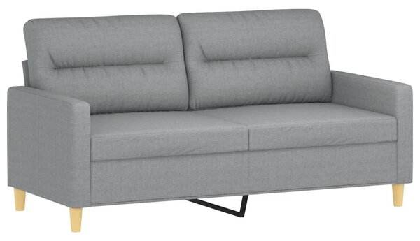 2místná pohovka s polštáři světle šedá 140 cm textil 3200821