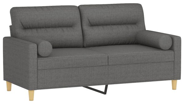 2místná pohovka s polštáři tmavě šedá 140 cm textil 3200822