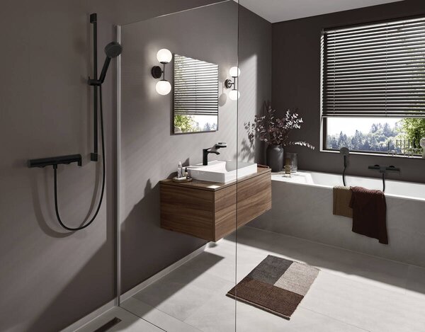 Hansgrohe Vivenis Páková sprchová baterie na stěnu, matná černá 75620670