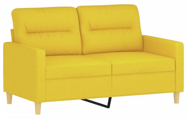 2místná pohovka s polštáři světle žlutá 120 cm textil 3200818