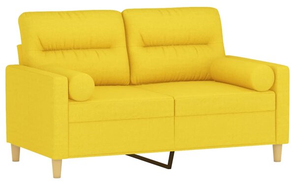 2místná pohovka s polštáři světle žlutá 120 cm textil 3200818