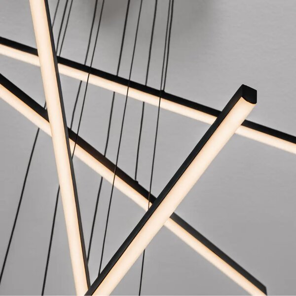 Nova Luce Černé kovové závěsné LED světlo Gratta 81 cm