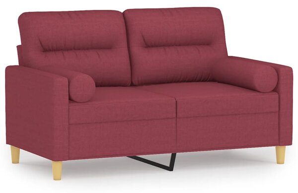 2místná pohovka s polštáři vínová 120 cm textil 3200819