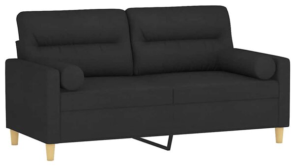 2místná pohovka s polštáři černá 140 cm textil 3200825