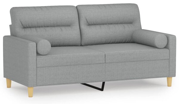 2místná pohovka s polštáři světle šedá 140 cm textil 3200821
