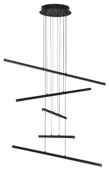 Nova Luce Černé kovové závěsné LED světlo Gratta 81 cm