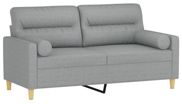 2místná pohovka s polštáři světle šedá 140 cm textil 3200821
