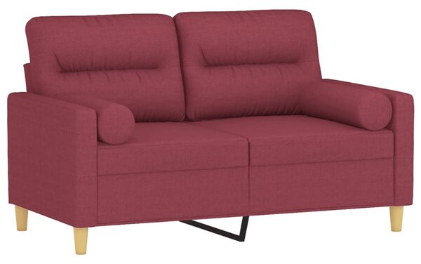2místná pohovka s polštáři vínová 120 cm textil 3200819