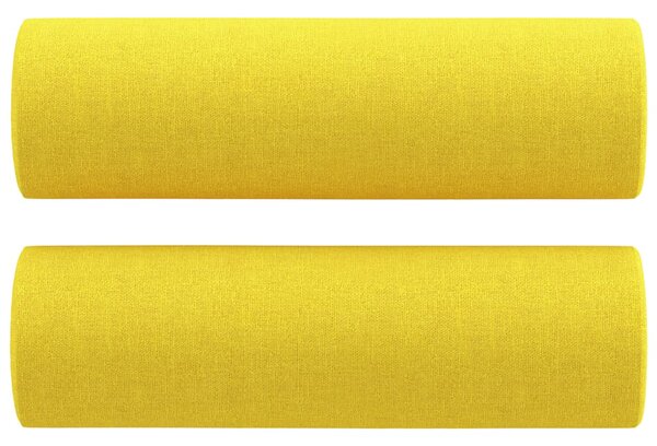 2místná pohovka s polštáři světle žlutá 120 cm textil 3200818