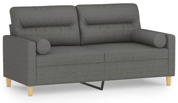 2místná pohovka s polštáři tmavě šedá 140 cm textil 3200822