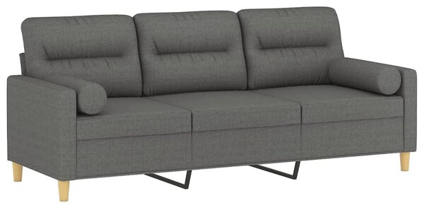 3místná pohovka s polštáři tmavě šedá 180 cm textil 3200830