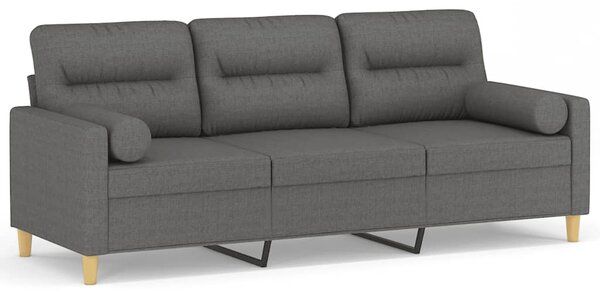 3místná pohovka s polštáři tmavě šedá 180 cm textil 3200830